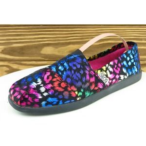 Bobs From skechers Women Sz 6‎ M Multicolor Flat Fabric Shoes 34997